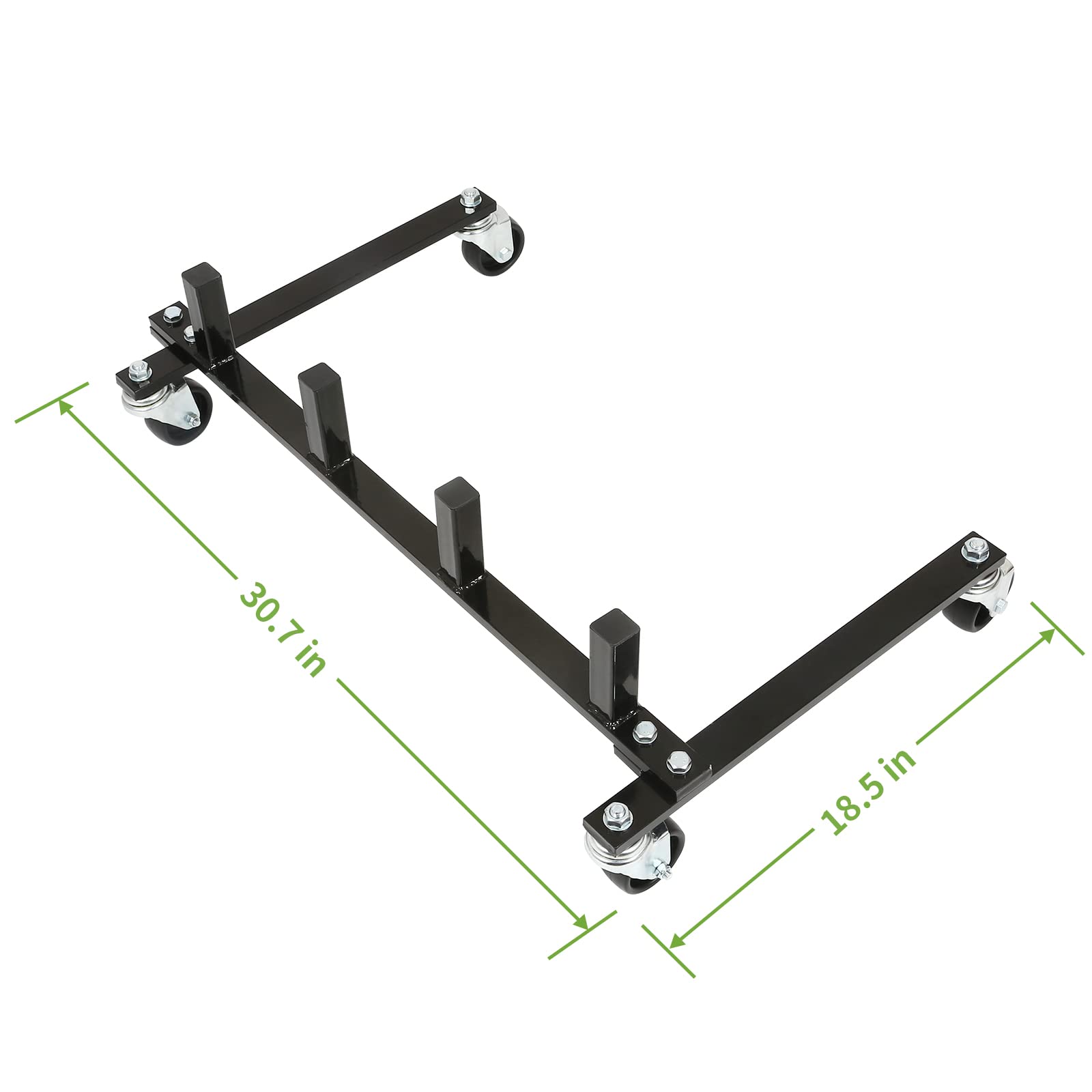 WEIZE Car Dolly Rack, 4 Wheel Hydraulic Dolly Storage Rack with All Steel Construction Rolling Card