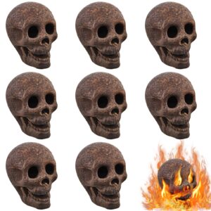12 pieces fire pit skull imitated human skull gas log for indoor or outdoor fireplaces ceramic fireproof fire pit skull log skull shaped halloween decor for fireplaces fire pits campfire