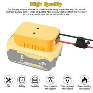 Power Wheels Adapter for Dewalt 20V Battery Adapter Power Wheels Battery Conversion Kit with Switch, Fuse & Wire Terminals, 12AWG Wire, Power Connector for DIY Ride On Truck, RC Car Toys and Robotics