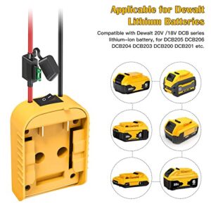 Power Wheels Adapter for Dewalt 20V Battery Adapter Power Wheels Battery Conversion Kit with Switch, Fuse & Wire Terminals, 12AWG Wire, Power Connector for DIY Ride On Truck, RC Car Toys and Robotics