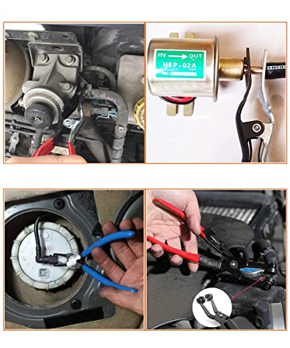 4pcs Hose Clamp Pliers Set,Fuel Line Pliers Set with Case,Hose Removal Plier,Fuel Filter Caliper,Hose Pipe Clamp Plier,Hose Grip Pliers for Automotive Coolant Fuel Oil Water Pipe Repair Tools