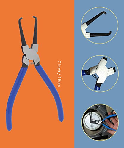 4pcs Hose Clamp Pliers Set,Fuel Line Pliers Set with Case,Hose Removal Plier,Fuel Filter Caliper,Hose Pipe Clamp Plier,Hose Grip Pliers for Automotive Coolant Fuel Oil Water Pipe Repair Tools