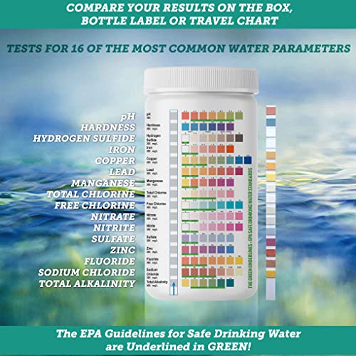 110ct - 18in1 Complete Premium Water Test Kit w 3in1 pH Kit & 2 Bacteria Tests | High-performance Strips Detect 18 Most Common Parameters for Drinking, Aquarium, Pool, Well, Lake & Tap for Home/Travel