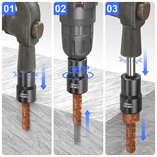 BSUXMAFG 5PCS Lug Nut Remover, 1/2-Inch Drive Bolt Nut Extractor Set, Easy Out Bolt Extractor Set for Damaged, Frozen, Studs, Rusted, Rounded-Off Bolts & Nuts Screws