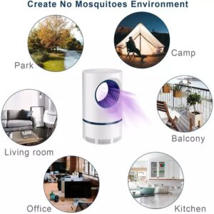 Electric Mosquito & Fly Killer, Mosquito Killer Trap, Bug Zapper, Child Safe, White, Mosquito Trap Outdoor and Indoor, Patio (White)