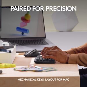 Logitech MX Mechanical Mini Keyboard + MX Master 3S Wireless Mouse for Mac - Low-profile Backlit Keys, Tactile Quieter Switches, 8K DPI Sensor, Quiet Clicks, USB-C,Bluetooth,macOS, iPadOS - Space Grey