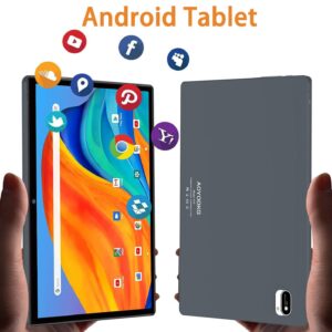 AOYODKG Tablet 2 in 1, 10.1 inch Android Tablet with Keyboard, Case Mouse, 8GB RAM+64GB ROM(1TB Expand), Octa-Core Processor, 1920x1200 IPS HD Display, Games, Wi-Fi, Bluetooth, AYO-A10 (Gray)