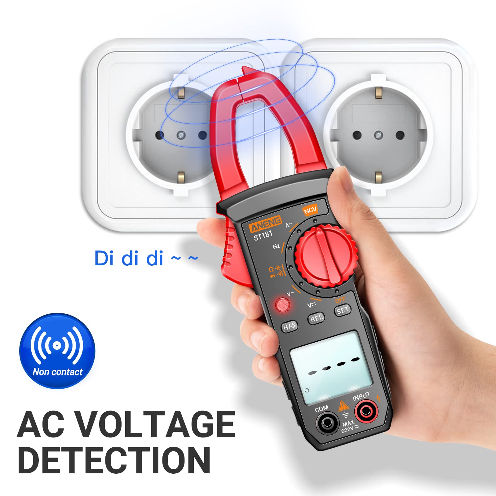 ANENG Digital Clamp Meter Multimeter Tester 4000 Counts with NCV Amp Ohm Volt Measures AC Current, AC/DC Voltage,Capacitance, Resistance, Diodes, Continuity Frequency Backlight Electrican Tools