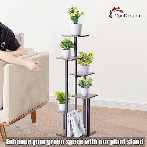 VonDream 5 Tier Plant Stand Indoor, Tiered Plant Stands for Indoor Plants Multiple, Corner Flower Stand for Living Room, Multi-Layer Vintage Design Plant Shelf