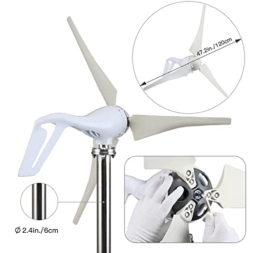 Smaraad 600W 24V Wind Turbine Generator 3 Blade, Wind Generator Kit with Charge Controller for Home, RV, Hybrid Solar Wind System