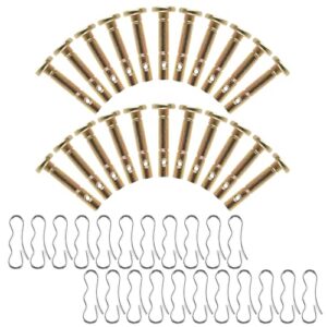 tigqiang 22 pcs snowblower shear pins + 22 pcs cotters pins, replace 714-04040 & 738-04124a & 738-04124 shear pin kits, compatible with troy bilt cub cadet craftsman mtd snowblowers, gold color