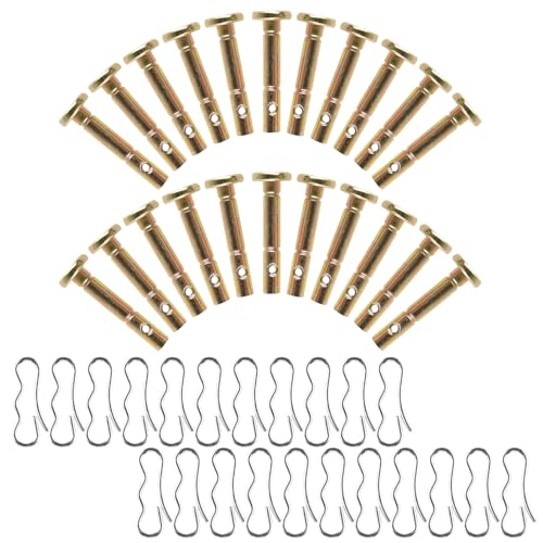 TigQiang 22 pcs Snowblower Shear Pins + 22 pcs Cotters Pins, Replace 714-04040 & 738-04124A & 738-04124 Shear Pin Kits, Compatible with Troy Bilt Cub Cadet Craftsman MTD Snowblowers, Gold Color