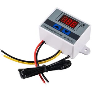 2Pcs Digital LED Temperature Controller Module 220V Digital Thermostat Switch Electronic Thermostat with Waterproof Probe Programmable Heating Cooling XH-W3001