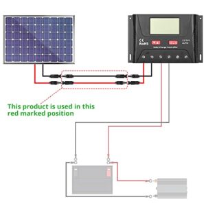 GARLLEN 3 Feet Solar Panel Extension Cable 10AWG/6mm², Solar Panel Cable with IP68 Waterproof, Solar Panel Photovoltaic Cable with Female and Male Connectors (3FT Red + 3FT Black)