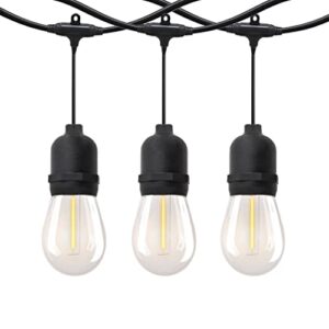 outdoor string lights vintage 27ft patio lights plug in outdoor lights e26 base waterproof connectable hanging lights for backyard,cafe,porch,deck,party indoor balcony market light bulb not included