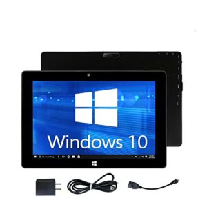 zaofepu 10 inch tablet windows 10 home, tablet pc 4g&wifi&bluetooth ram 4gb+ rom 64gb, 2mp+5mp dual camera, 6000mah black tablet computer