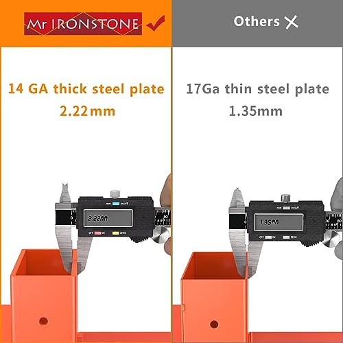 Mr IRONSTONE Firewood Log Storage Rack Bracket Kit, Adjustable Wood Rack Length Based on the Amount of Wood, for Outdoor Indoor Patio Deck Metal Log Holder Outdoor Tools with 34 Accessories Orange