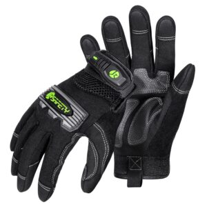 jksafety high performance utility work gloves, all purposes mechanical gloves, guantes de trabajo, for men and women, safety utility for works (g228-black l)