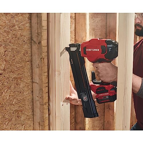 CRAFTSMAN V20 Cordless Framing Nailer, Nail Gun, 21 Degree, up to 3-1/4 inch Nails, Bare Tool Only (CMCN621PLB)