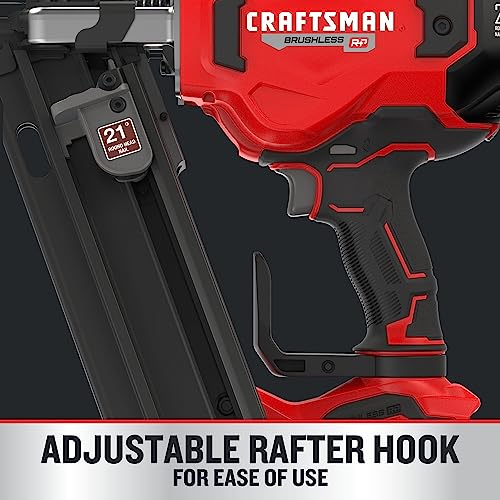 CRAFTSMAN V20 Cordless Framing Nailer, Nail Gun, 21 Degree, up to 3-1/4 inch Nails, Bare Tool Only (CMCN621PLB)