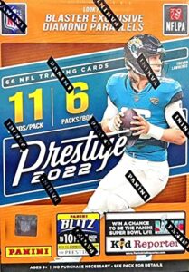 2022 panini prestige nfl football blaster box (66 cards/bx) look for blaster exclusive diamond parallel and rookie cards and autos superior sports investments exclusive !