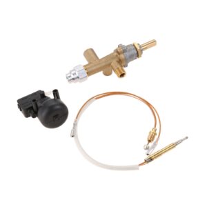 teengse fire pit control safety valve, heater safety kit replacement parts with thermocouple and dump switch for room space heater outdoor patio heater, barbecue grills, fire pits, fireplaces