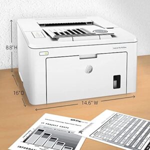 HP Laserjet Pro M203dw Single-Function Wireless Monochrome Laser Printer for Home Office, White - Print Only - 30 ppm, 1200 x 1200 dpi, 8.5 x 14, Auto Duplex Printing, Ethernet, Cbmou Printer Cable