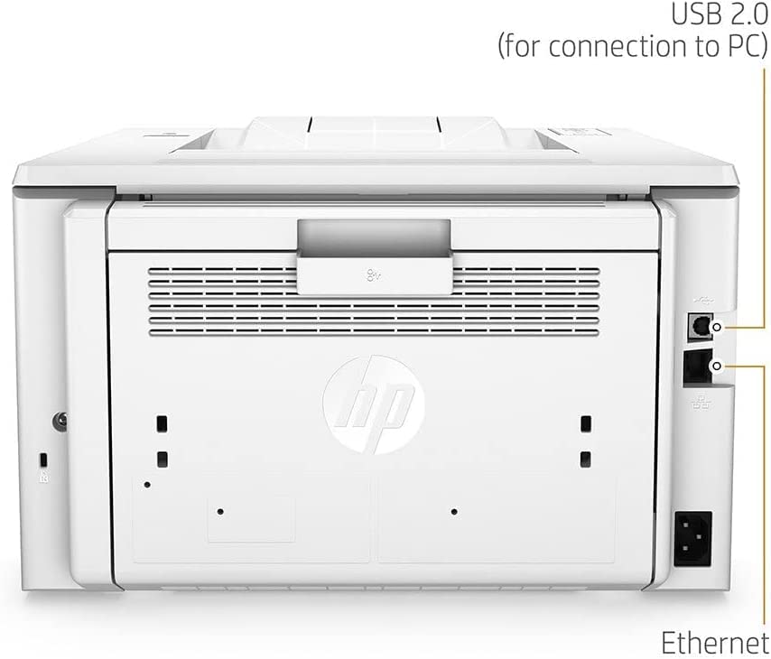 HP Laserjet Pro M203dw Single-Function Wireless Monochrome Laser Printer for Home Office, White - Print Only - 30 ppm, 1200 x 1200 dpi, 8.5 x 14, Auto Duplex Printing, Ethernet, Cbmou Printer Cable