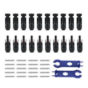 KEDAKEJI 20PCS with 2pcs spanners Solar Connectors with Spanners Solar Panel Cable Connectors 10 Pairs Male/Female