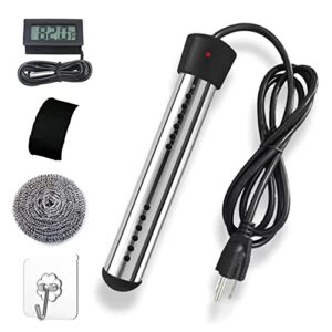 2000w immersion water heater,listenjiale submersible water heater with 304 ss guard,bucket heater with lcd thermometer heat 5 gallons of water in minutes,immersion water heater for bathtub