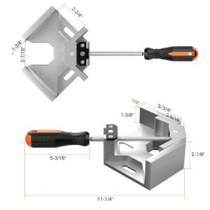 Right Angle Clamp, Housolution [4 PACK] Single Handle 90° Aluminum Alloy Corner Clamp, Clamps for Woodworking Adjustable Swing Jaw, Woodworking Tools Photo Frame Vise Holder, Gifts for Men Dad