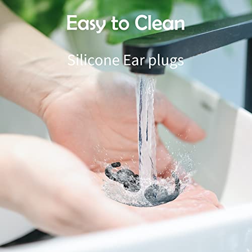 WUTAN Ear Plugs for Sleeping Noise Cancelling 14-38dB, Comfortable Soft Reusable Silicone Ear Plugs Noise Reduction Earplugs for Sleep Snoring Concert Work Travel (black2)