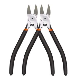 boenfu wire cutters for crafting 2 pack heavy duty nippers tool jewelry pliers flush cutters for artificial flowers, jewelry making, chicken wire, electronics, 6 inch, black