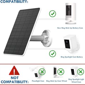 Solar Panel for Ring Camera, 6W Ring Solar Panel for Spotlight Cam Battery, Solar Panel for Ring Stick Up Cam Battery,5V Ring Camera Solar Panel Charger with Barrel Plug Connector