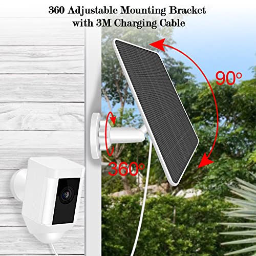 Solar Panel for Ring Camera, 6W Ring Solar Panel for Spotlight Cam Battery, Solar Panel for Ring Stick Up Cam Battery,5V Ring Camera Solar Panel Charger with Barrel Plug Connector