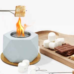 TOLOYE Tabletop Fire Pit, Portable Table Top Fire Pit Bowl Cement Alcohol Tabletop Fireplace for Indoor Outdoor S'Mores Maker Mini Fire Pit Smokeless Rubbing Burner Fire Bowl Gray