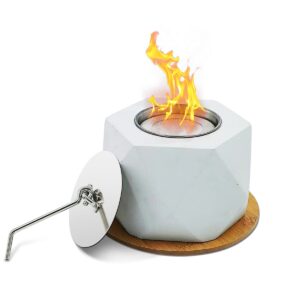 TOLOYE Tabletop Fire Pit, Portable Table Top Fire Pit Bowl Cement Alcohol Tabletop Fireplace for Indoor Outdoor S'Mores Maker Mini Fire Pit Smokeless Rubbing Burner Fire Bowl Gray