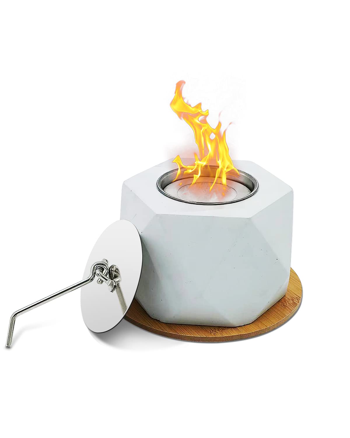 TOLOYE Tabletop Fire Pit, Portable Table Top Fire Pit Bowl Cement Alcohol Tabletop Fireplace for Indoor Outdoor S'Mores Maker Mini Fire Pit Smokeless Rubbing Burner Fire Bowl Gray