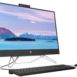 HP Newest All-in-One Desktop, 27" FHD Display, 12th Gen Intel Core i7-1255U, 32GB RAM, 1TB SSD + 1TB HDD, Webcam, HDMI, RJ-45, Wired Keyboard&Mouse, WiFi 6, Windows 11 Home, Black