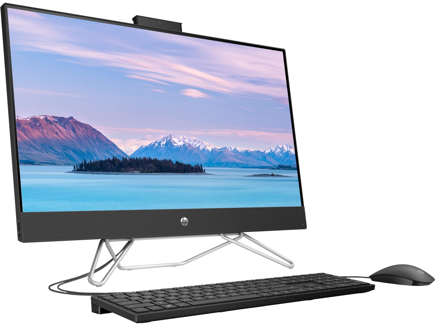 HP Newest All-in-One Desktop, 27" FHD Display, 12th Gen Intel Core i7-1255U, 32GB RAM, 1TB SSD + 1TB HDD, Webcam, HDMI, RJ-45, Wired Keyboard&Mouse, WiFi 6, Windows 11 Home, Black