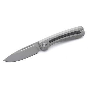 ameight knives morad front flipper folding knife 3.5" s90v blade titanium and carbon fiber inlay handle pocket knife am8-003bk