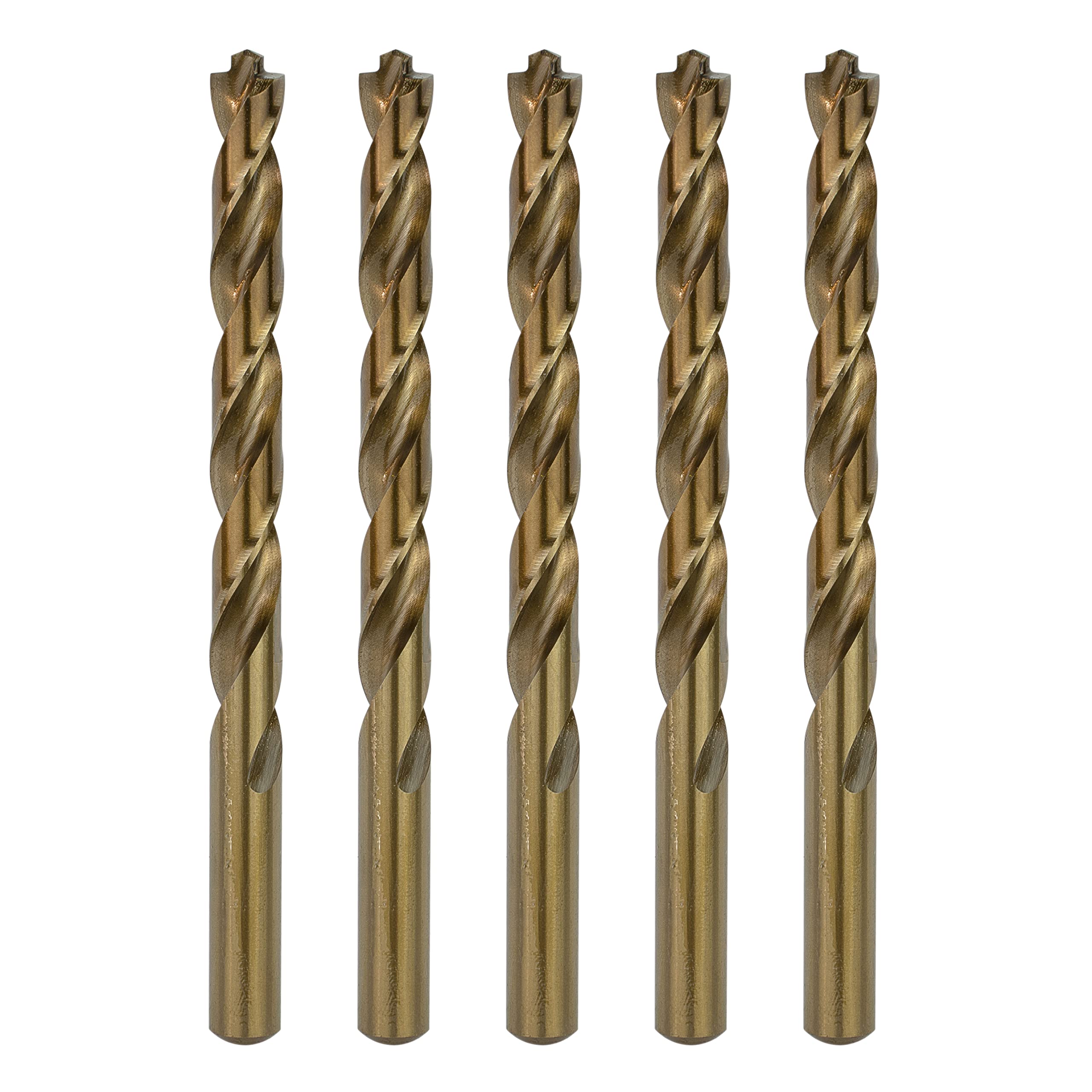 Sabre Tools 3/8 Inch Cobalt Drill Bits – 5pcs Drill Bits for Metal, M35 Cobalt Metal Drill Bit Set, Pilot Point Cobalt Drill Bits – Heavy-Duty Drill Bits for Steel, Hard Metal, Cast Iron (3/8" x 5")