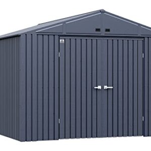 Arrow Shed Elite 10' x 12' Outdoor Lockable Gable Roof Steel Storage Shed Building, Anthracite