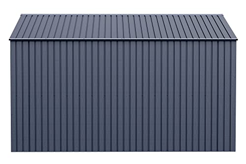 Arrow Shed Elite 10' x 12' Outdoor Lockable Gable Roof Steel Storage Shed Building, Anthracite