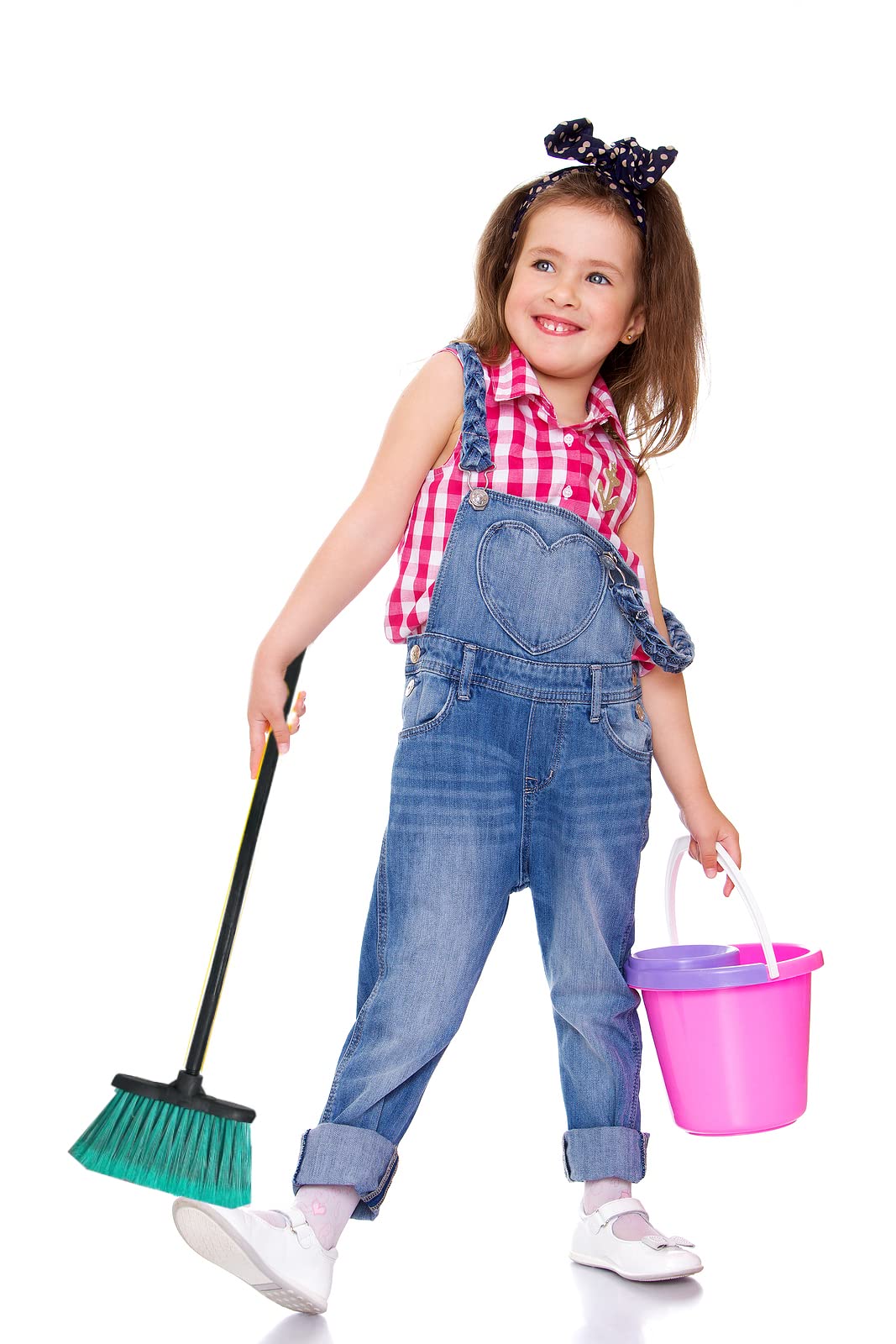 Set of 3 Kids Mini Short Sweeper Push Broom for Indoor Outdoor with Industrial Grade Fibers - Assorted Colors