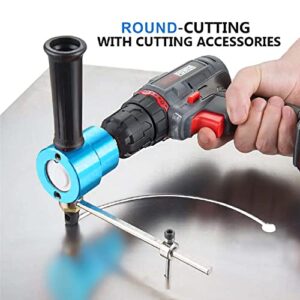 Double Headed Sheet Metal Nibbler, Drill Attachment Metal Cutter with Extra Punch and Die, Straight Curve and Circle Cutting Accessories and Step Drill Bit, 360 Degree Sheet Metal Nibbler