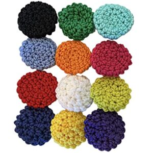 Handmade Nylon Yarn Kitchen Scrubbies - Scouring Pad - Pot Scrubbers - Sponge - Reusable - set of 4 - double thickness - 3.5 inch/palm size