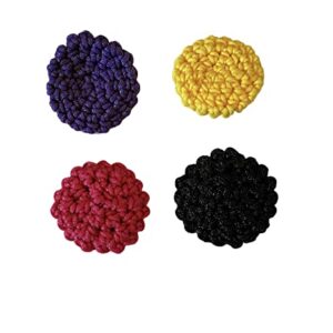 Handmade Nylon Yarn Kitchen Scrubbies - Scouring Pad - Pot Scrubbers - Sponge - Reusable - set of 4 - double thickness - 3.5 inch/palm size