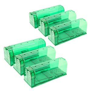 vihoo humane mouse, mice, rat, trap, catch, release, live mouse trap, house, garage, patio, reusable, indoor, outdoor. (6 pack), green (hgmt002)