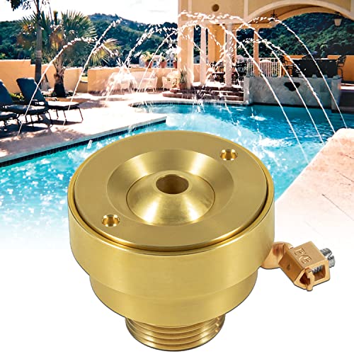 DearChan Swimming Pool Spa Brass Deck Jet Fountain Crown Nozzle w/Ground Lug